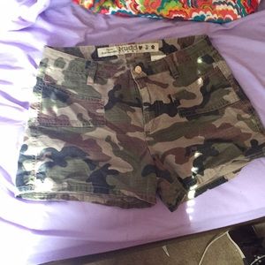 Camo jean shorts